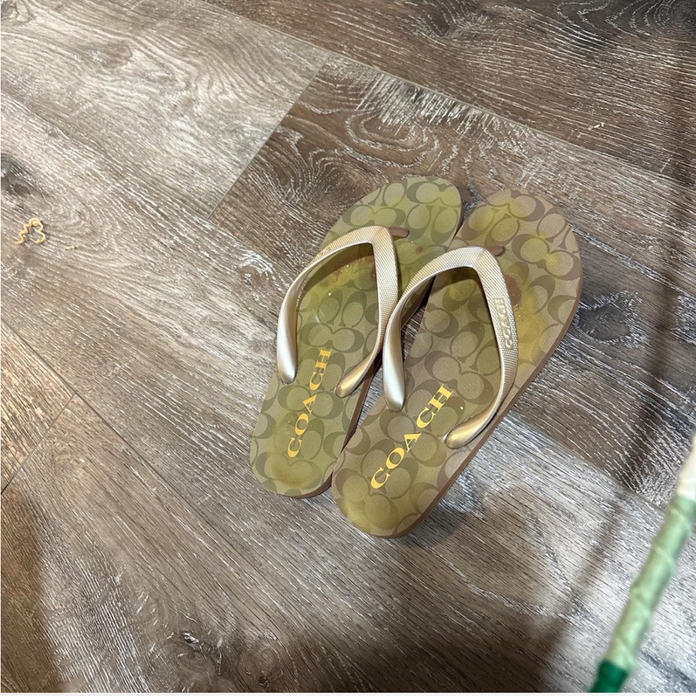 Coach Gold Sandals Elegant Design